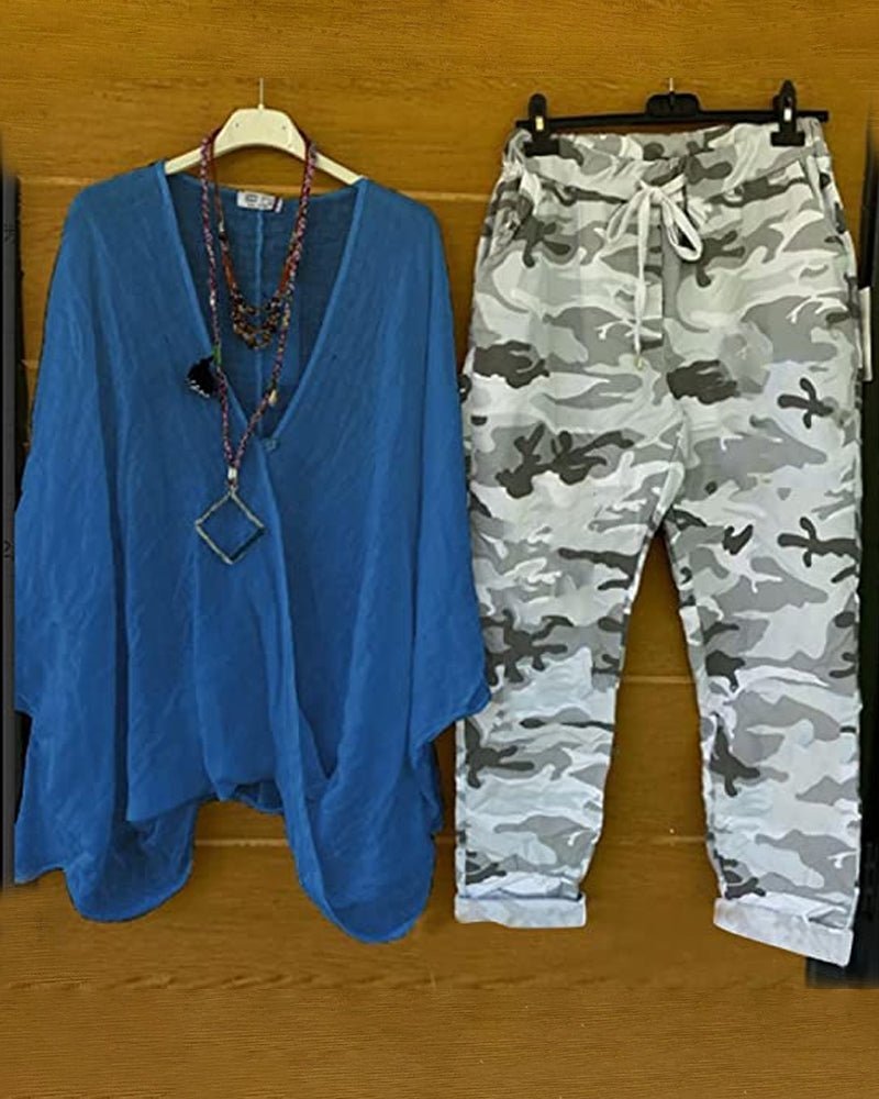 Stilla | Casual todelt sæt med camouflageprint