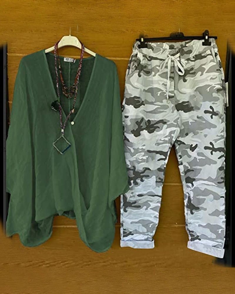 Stilla | Casual todelt sæt med camouflageprint