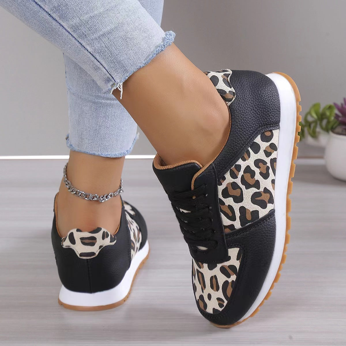 Stilla | Dame Sneakers Med Leopardsmønster Online salg