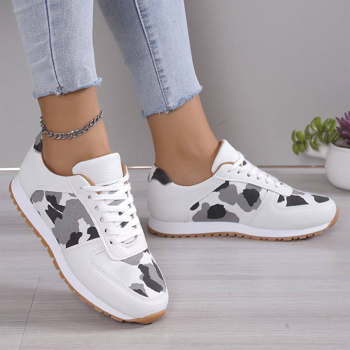 Stilla | Dame Sneakers Med Leopardsmønster Online salg