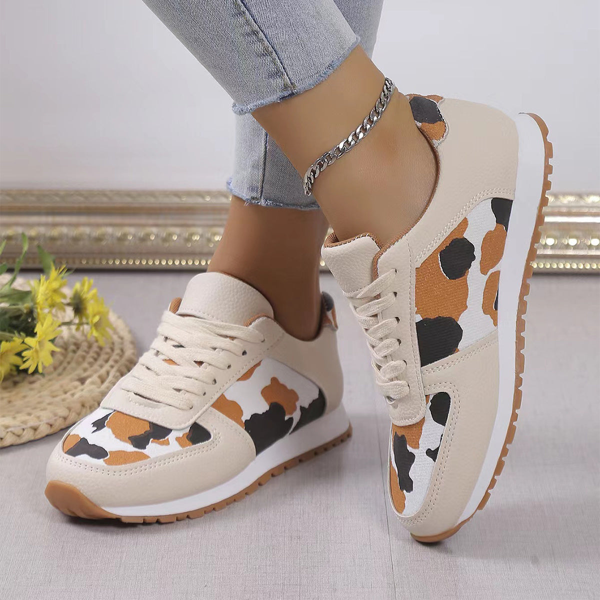 Stilla | Dame Sneakers Med Leopardsmønster Online salg