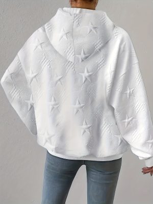 Stilla | Sweatshirt med snor og stjernestruktur