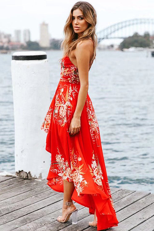 Stilla | Flare Rosætte Crossback Maxi Kjole