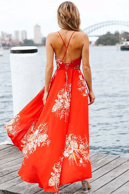 Stilla | Flare Rosætte Crossback Maxi Kjole