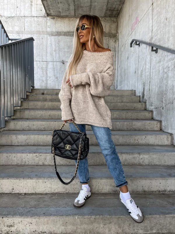 Stilla | Trøje Afslappet Bred Hals Sweater