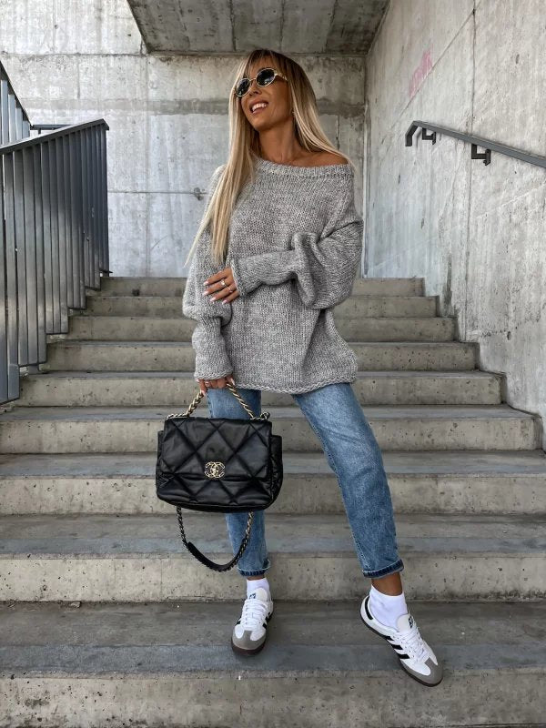 Stilla | Trøje Afslappet Bred Hals Sweater