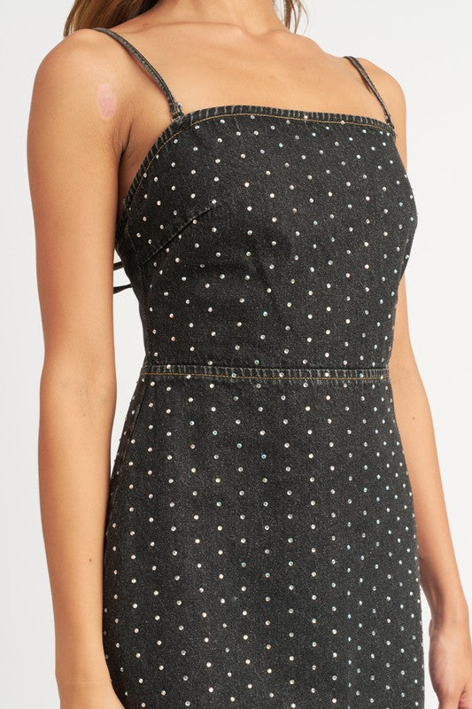 Stilla | Tal Rhinestone Mini Kjole