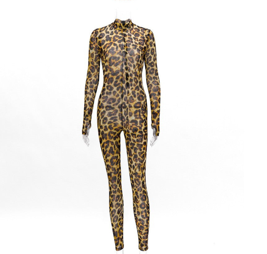 Stilla | Leopardmønster Jumpsuit Slim Fit
