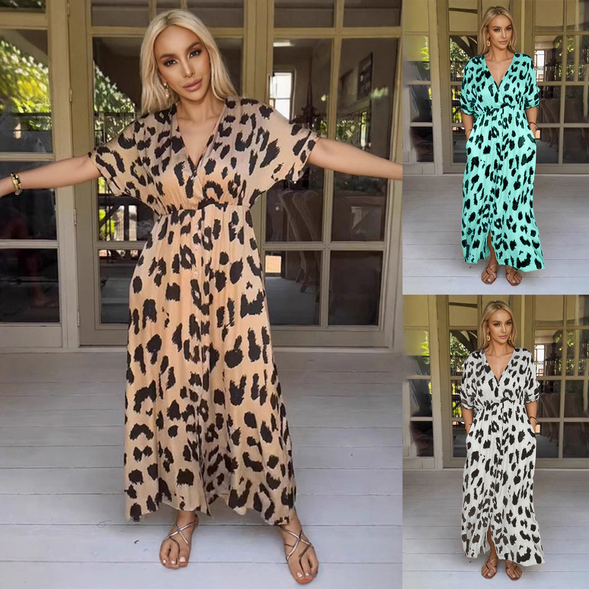 Stilla | Leopard-Kjole Tverrgrense Leopardprint Kjole