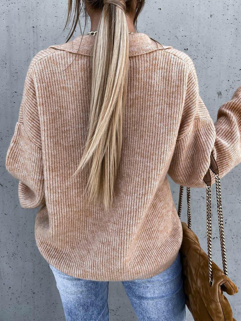 Stilla | V-udskæring Pullovers Med Lommer Til Damer Blød Langærmet Sweatshirt