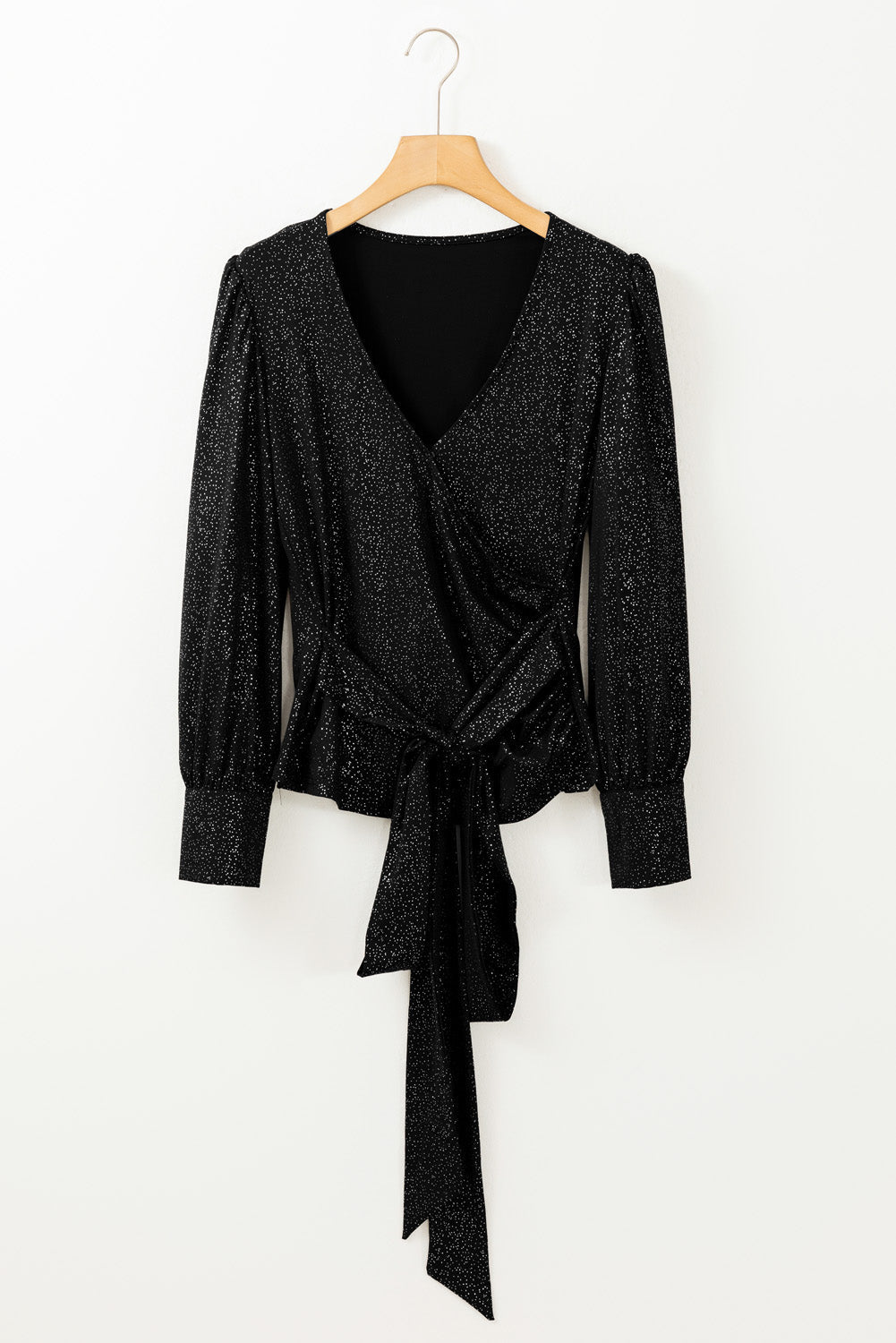 Stilla | Glitter Surplice Langærmet Bluse Udsalg