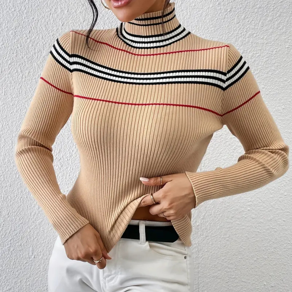 Stilla | Stribede Turtleneck Sweater til Damer