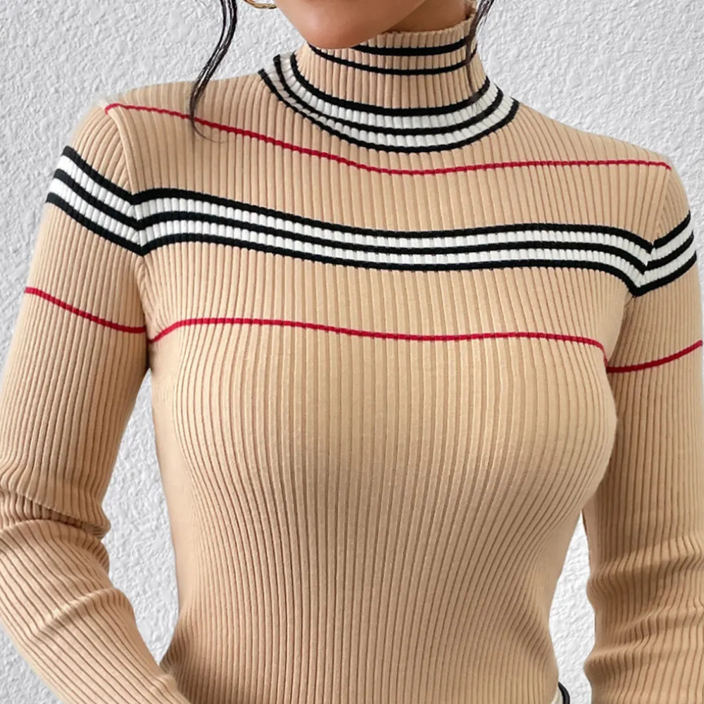 Stilla | Stribede Turtleneck Sweater til Damer