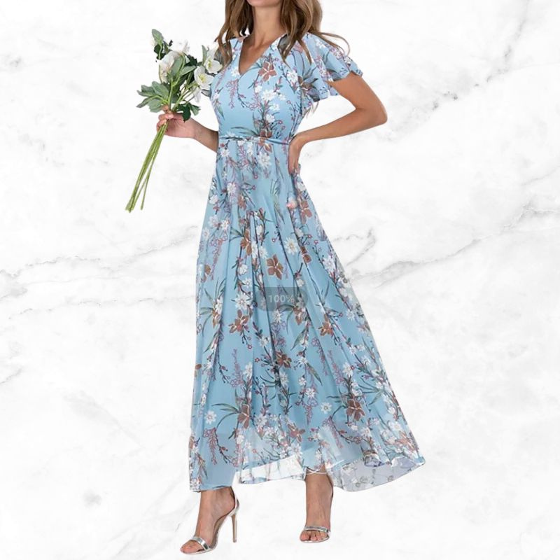 Stilla | Charmerende Damekjole Vintage Blomsterkjole Figurvenlig Design Online salg