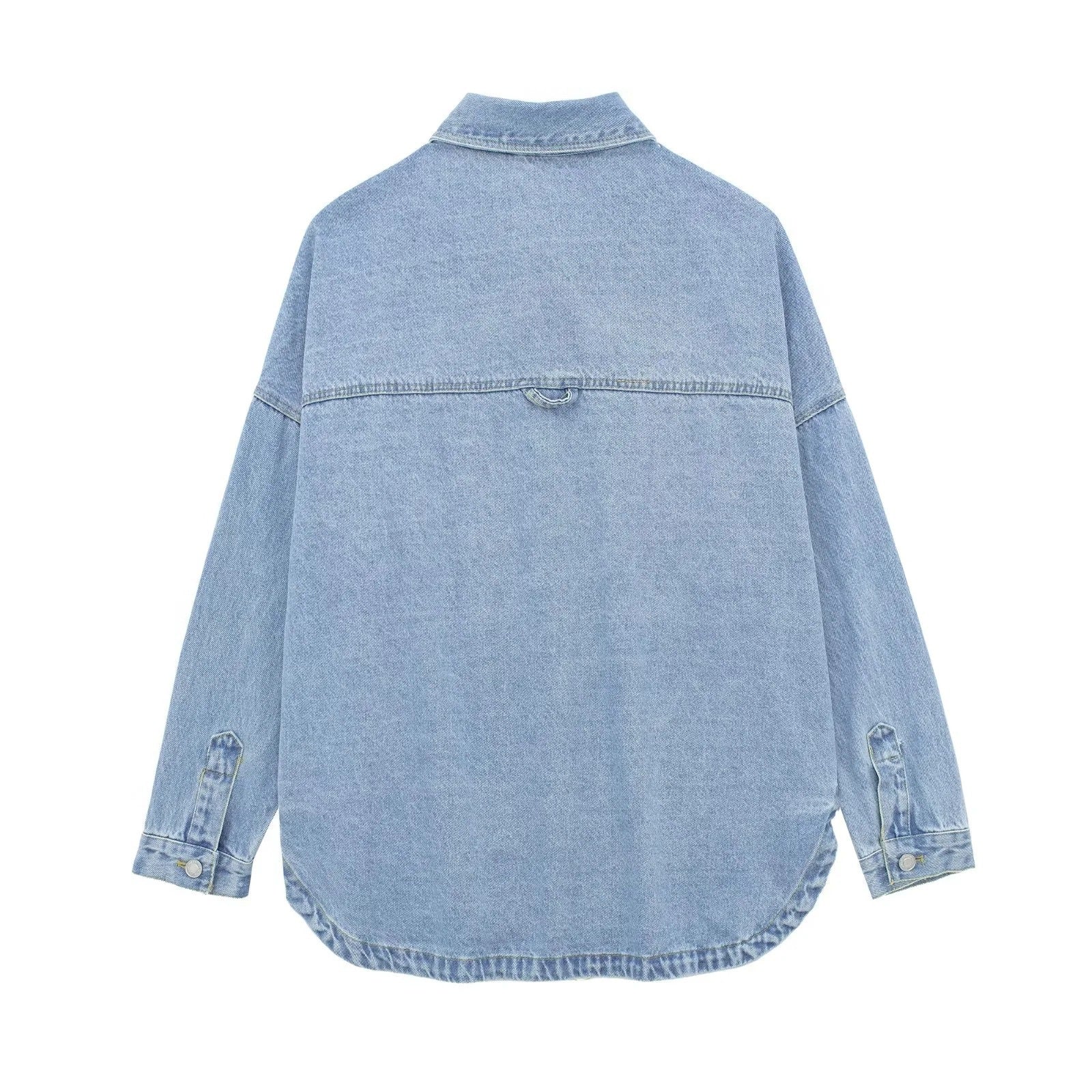 Stilla | Denim-jakke med revers langærmet denimjakke