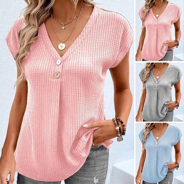 Stilla | Ensfarvet T-shirt Med V-hals