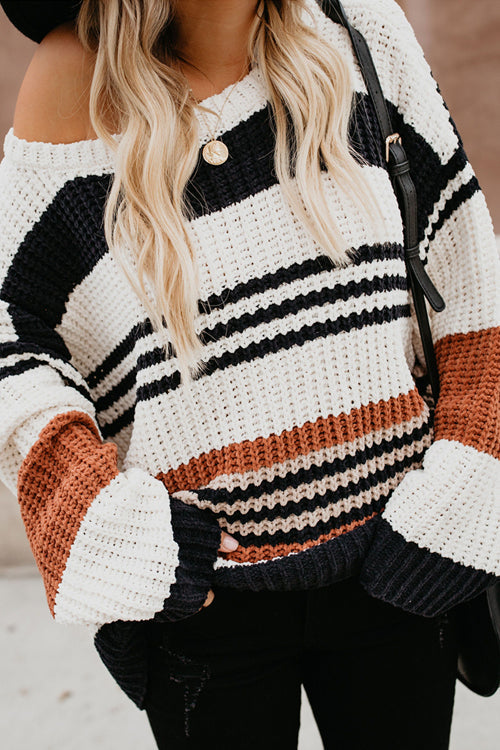 Stilla | Coffee Time Stripe Knit Trøje Online Hot Salg