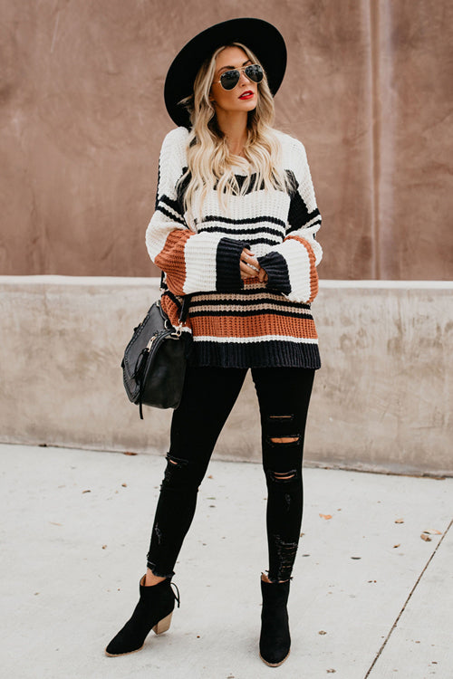 Stilla | Coffee Time Stripe Knit Trøje Online Hot Salg