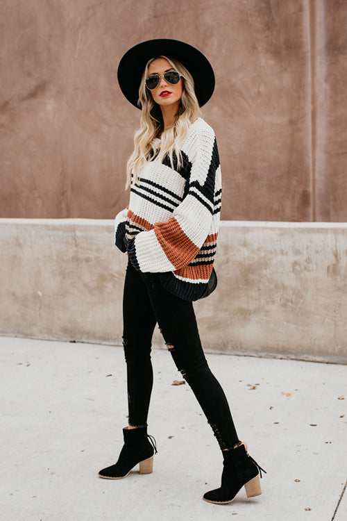 Stilla | Coffee Time Stripe Knit Trøje Online Hot Salg