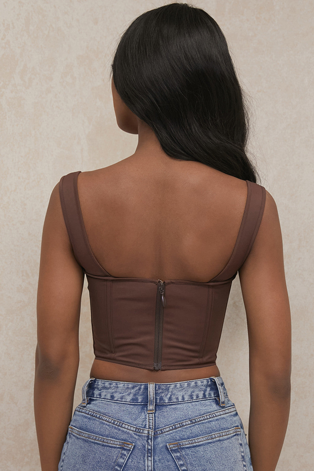Stilla | Chokolade Rynket Korset Top