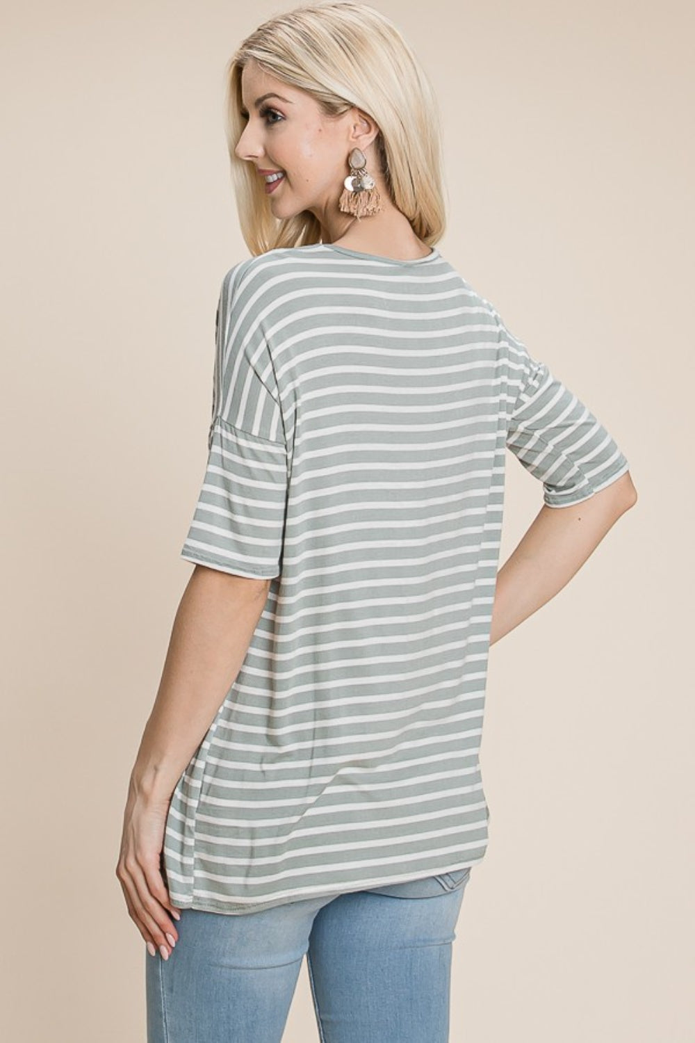 Stilla | Stribet Rund Hals T-Shirt Hot på udsalg
