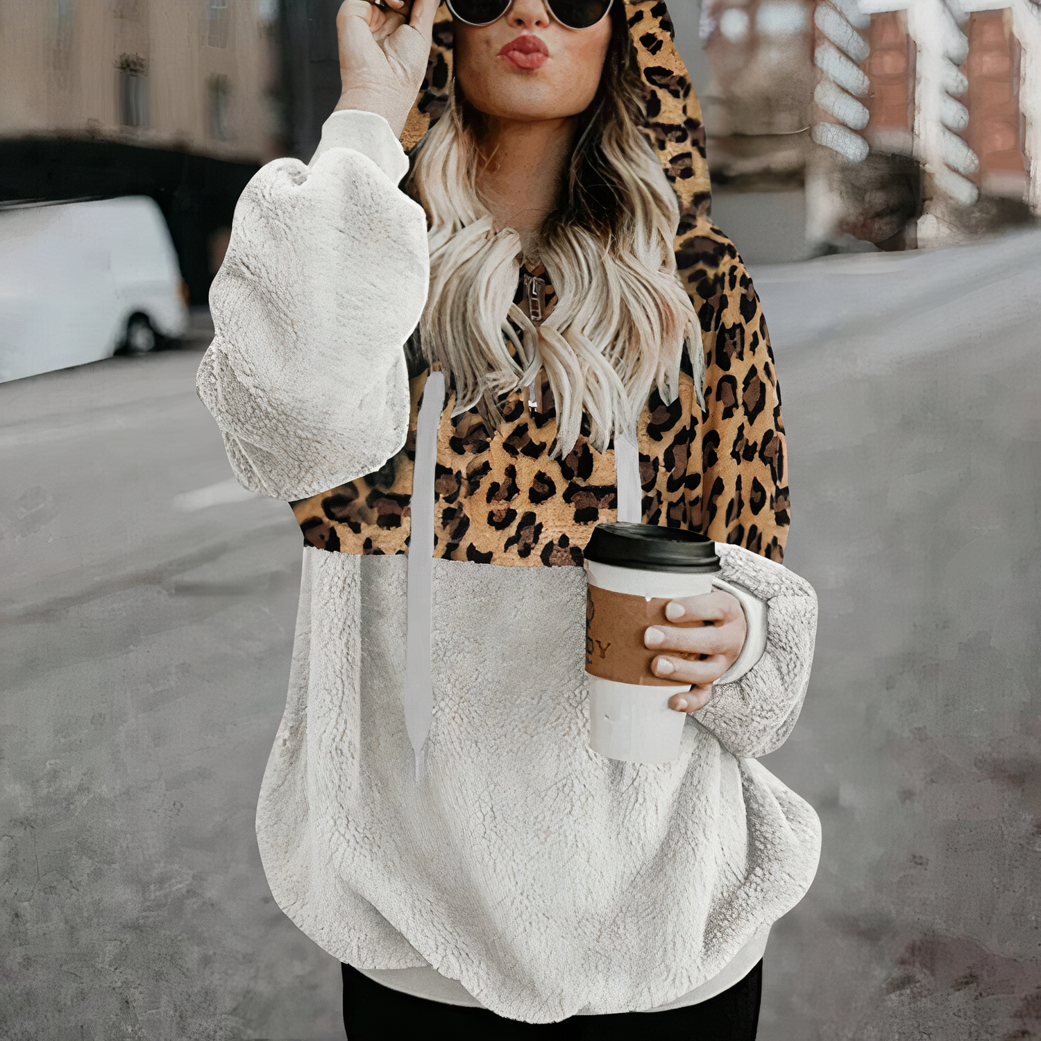 Stilla | Leopard Print Hættetrøje Juliana