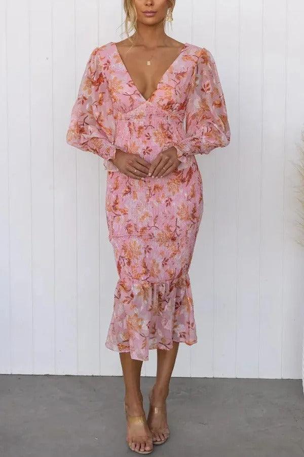 Stilla | Blomsterprint Ruffle Kjole Hot på udsalg