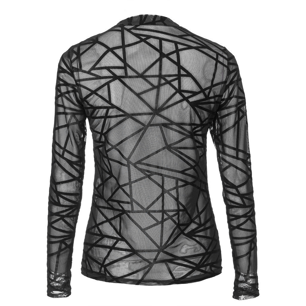 Stilla | Kvinder Bluser Gennemsigtigt Mesh Langærmet Top