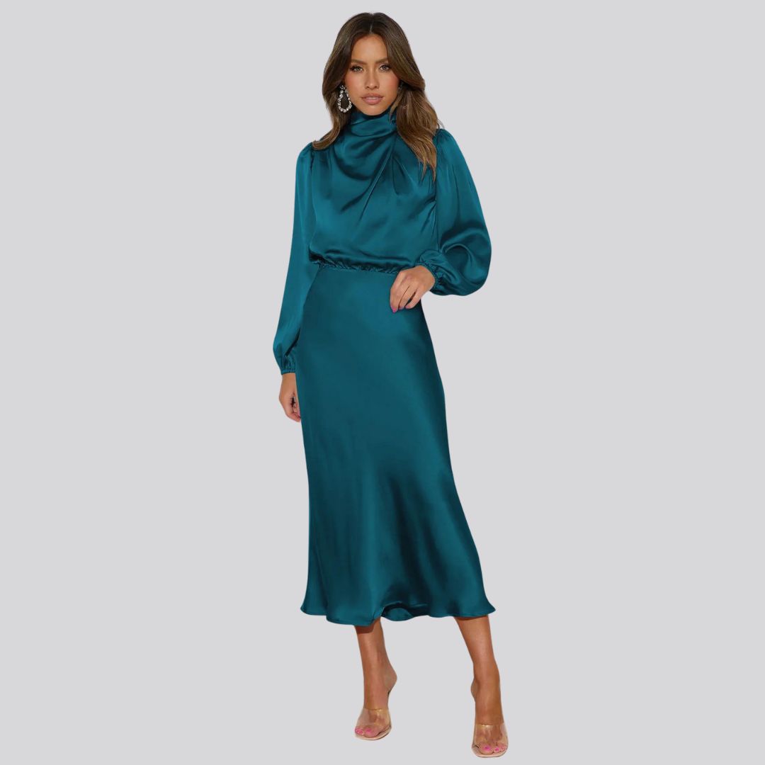 Stilla | Kvinders Satin Midi Kjole
