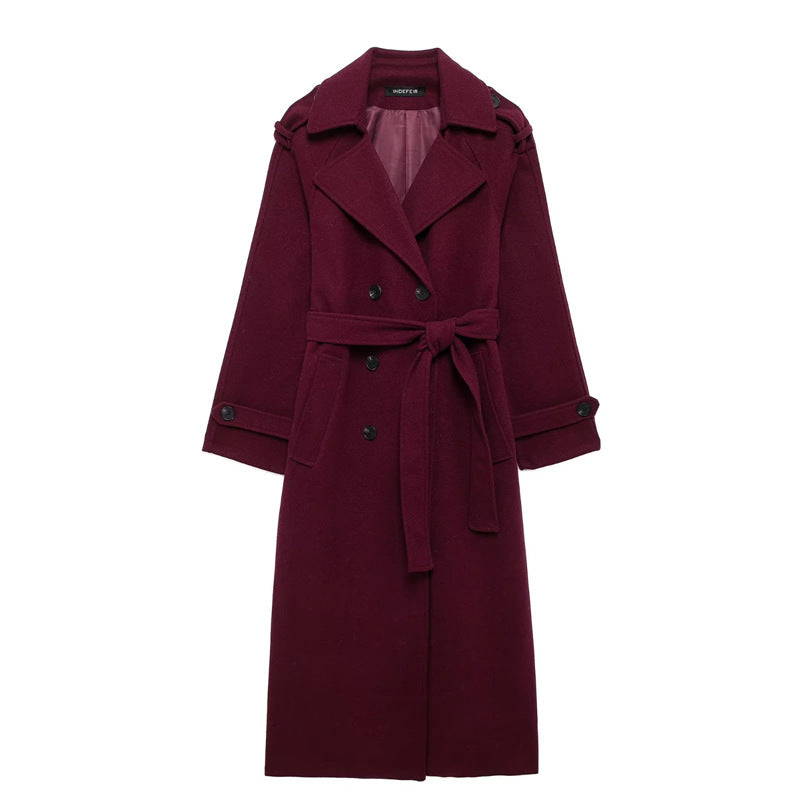 Stilla | Bordeaux Trenchcoat Til Damer Hot på udsalg