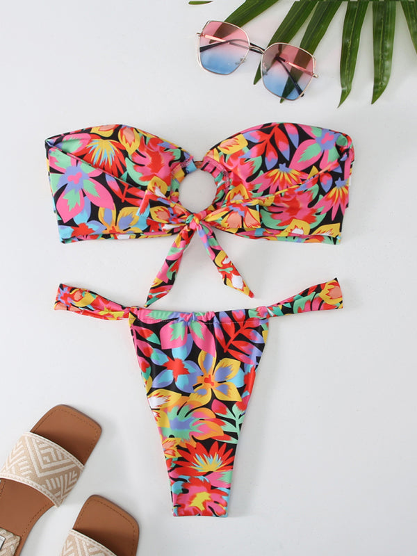 Stilla | Blomster Ternet Print Bandeau Bikini