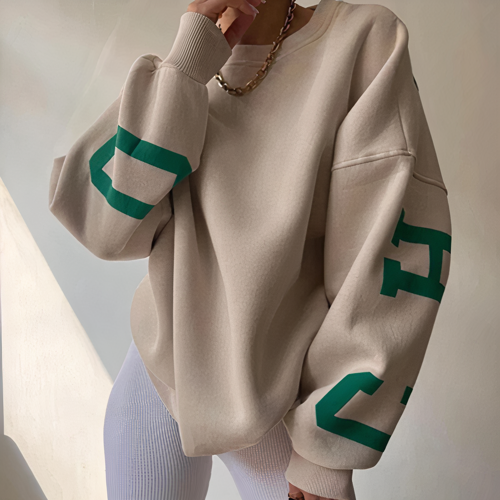 Stilla | Émiliebogstav-print Sweater Udsalg