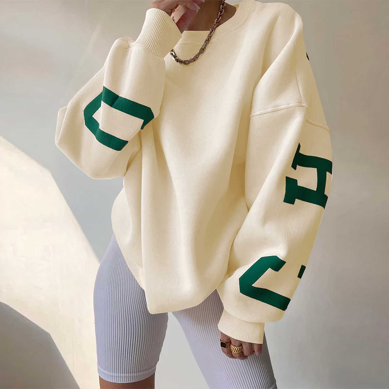 Stilla | Émiliebogstav-print Sweater Udsalg