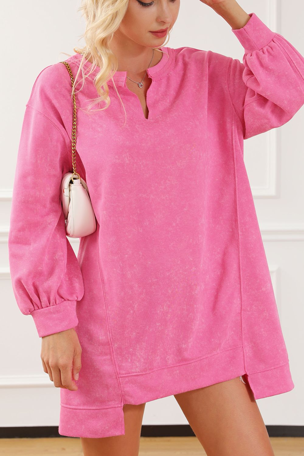 Stilla | Notched Langærmet Oversize Sweatshirt