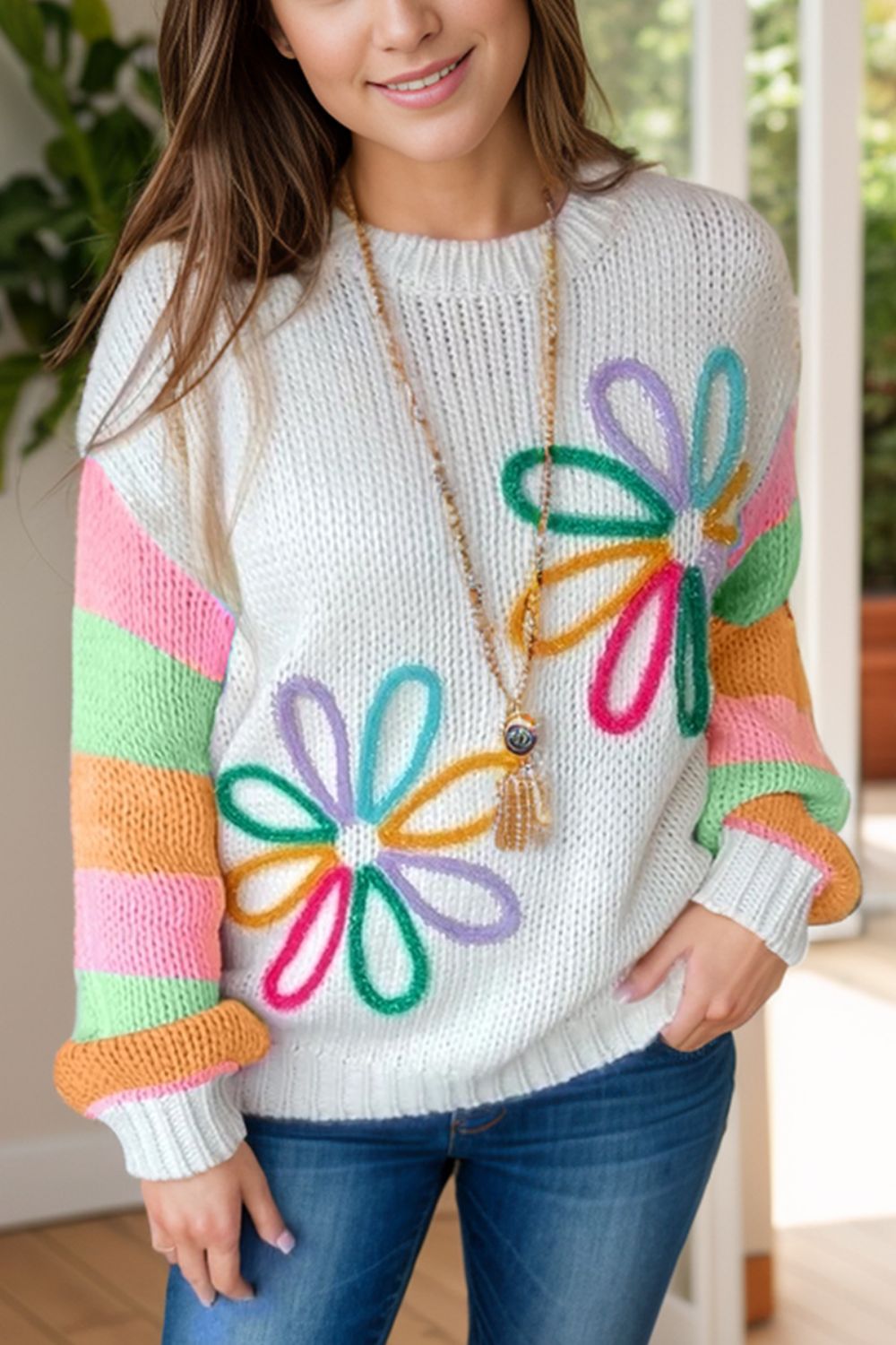 Stilla | Blok Rund Hals Sweater