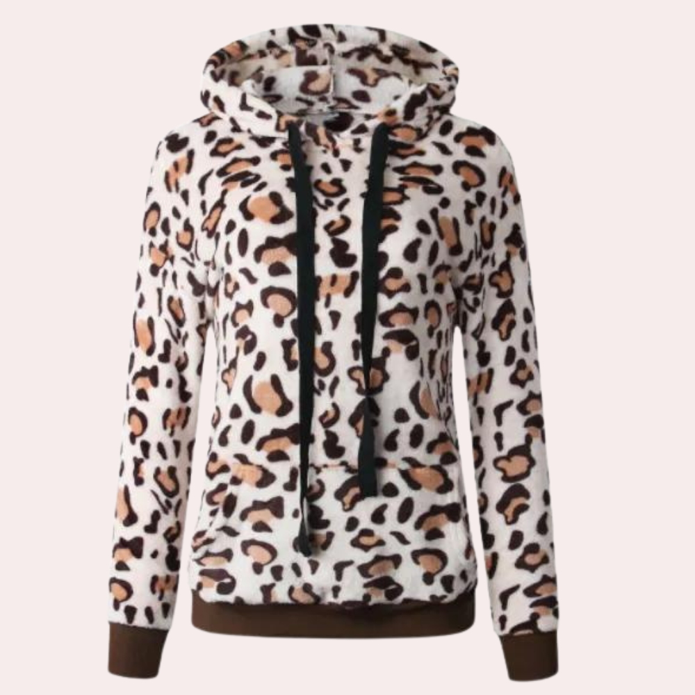Stilla | Stilet Leopardmønster Vinter Hoodie til Kvinder