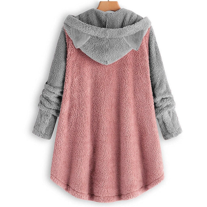 Stilla | Dame Fleece Sweatshirt med Katteører og Kontrastærmer