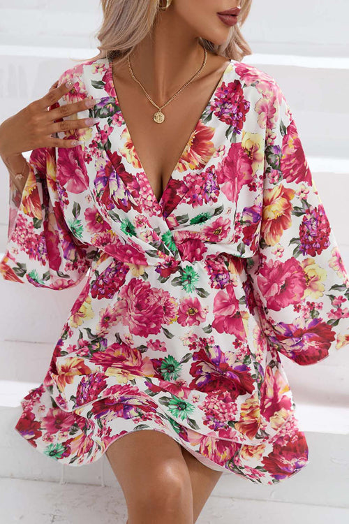 Stilla | Elsk Modigt Blomstret Print Mini Kjole Rabat