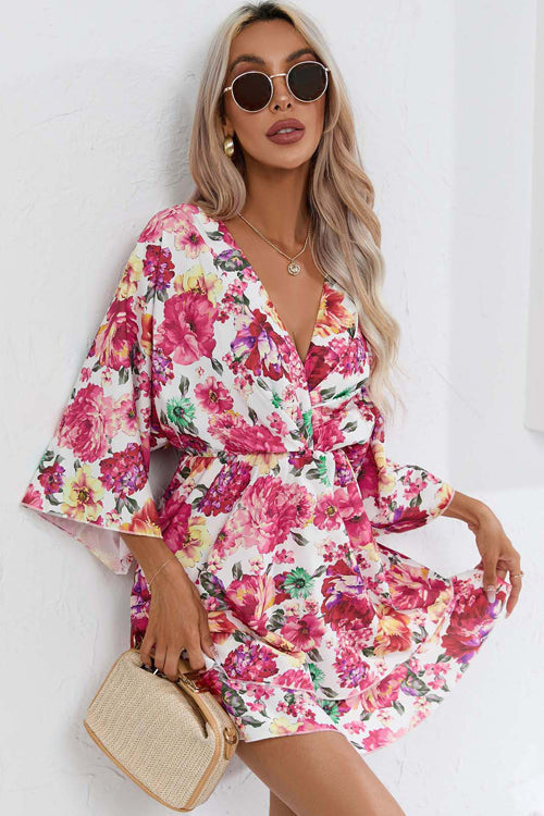 Stilla | Elsk Modigt Blomstret Print Mini Kjole Rabat