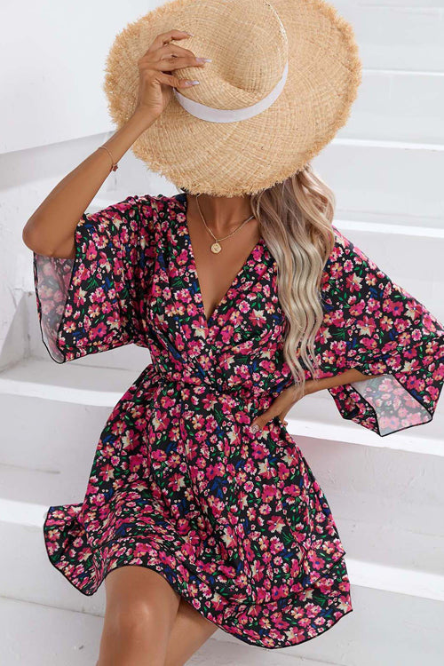 Stilla | Elsk Modigt Blomstret Print Mini Kjole Rabat