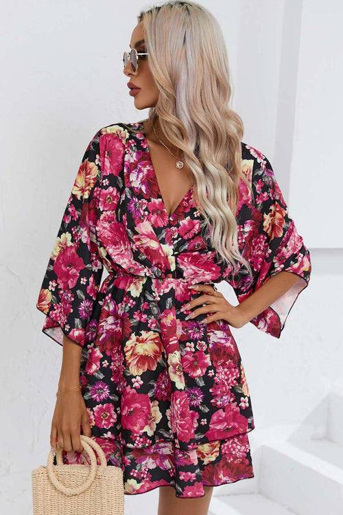 Stilla | Elsk Modigt Blomstret Print Mini Kjole Rabat