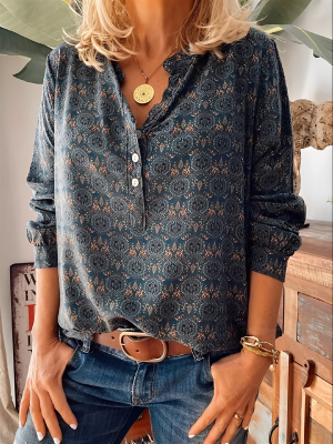 Stilla | Vinlese Bluse Med Halve Knapper Udsalg