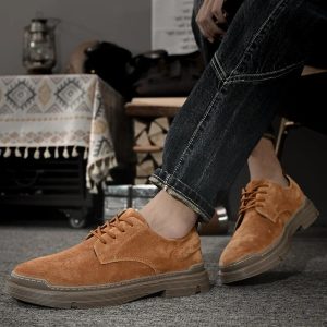 Stilla | Suede Derby Sko Med Stablet Såle Rabat
