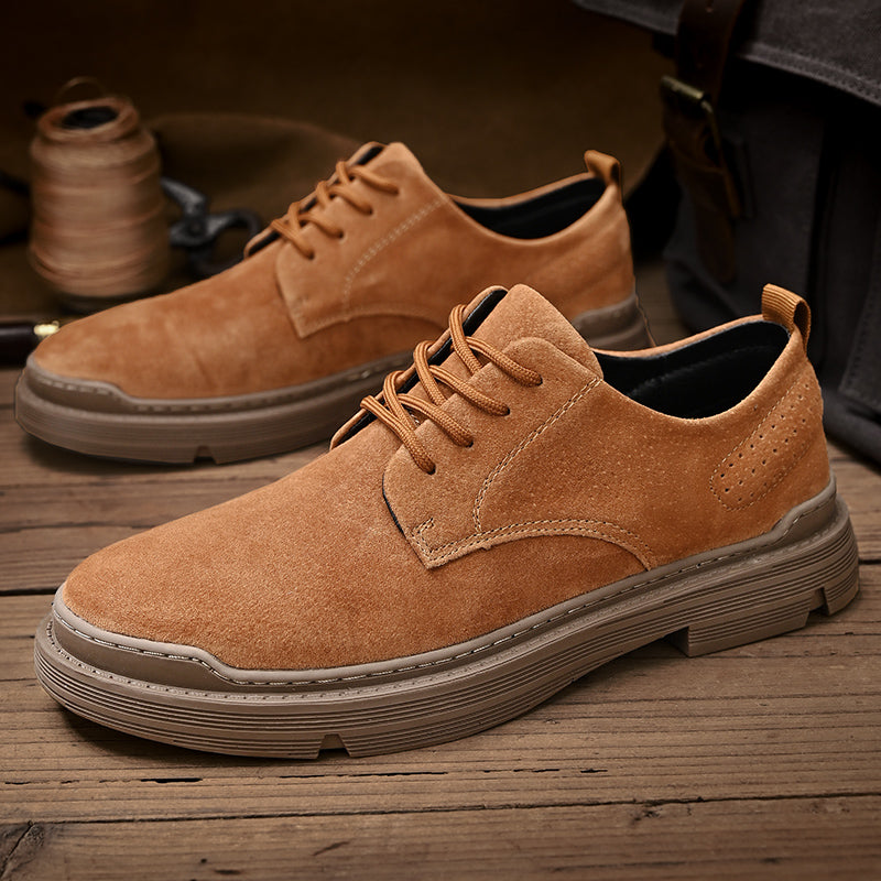 Stilla | Suede Derby Sko Med Stablet Såle Rabat