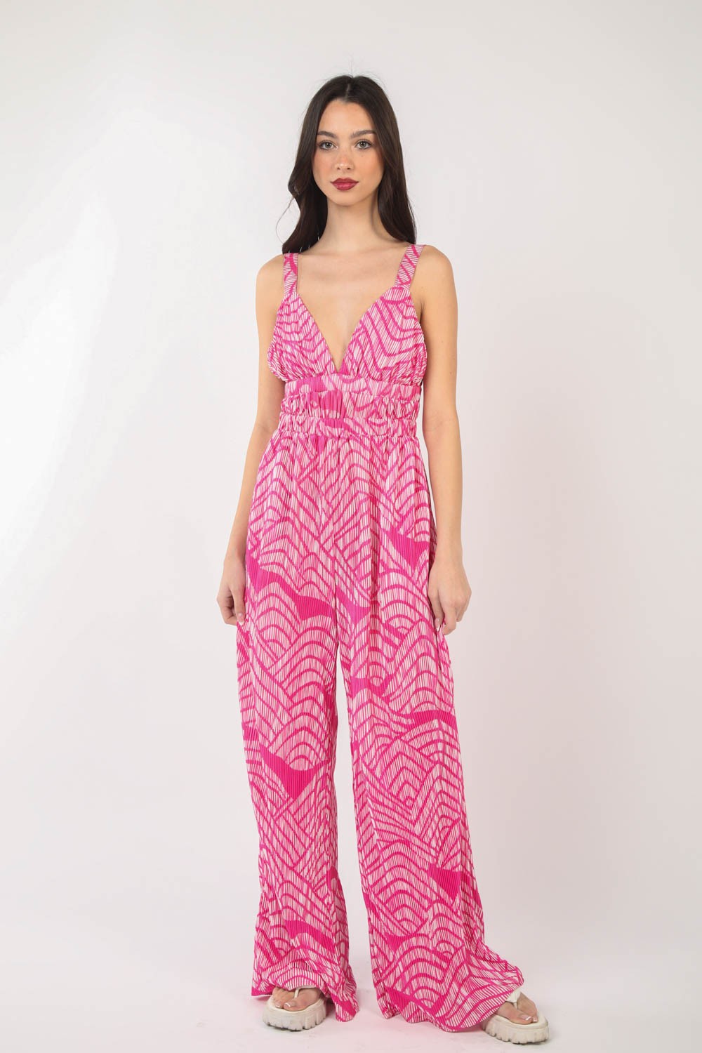 Stilla | J Printed Plisseret Uden Ærmer Bred Ben Jumpsuit