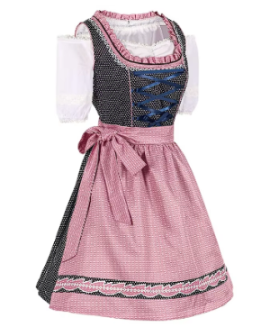 Stilla | Plus størrelse Tysk München Øl Rosa Tartan Øl Nederdel Cosplay