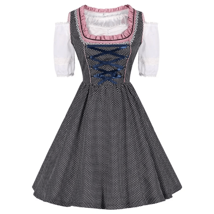 Stilla | Plus størrelse Tysk München Øl Rosa Tartan Øl Nederdel Cosplay