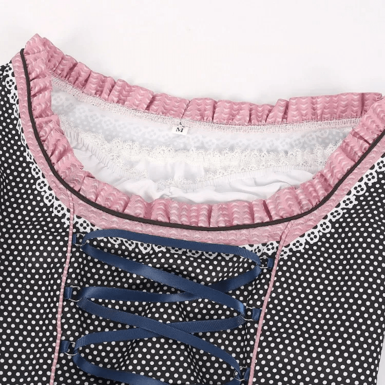 Stilla | Plus størrelse Tysk München Øl Rosa Tartan Øl Nederdel Cosplay