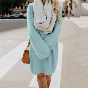 Stilla | Varm lang sweaterkjole Levere
