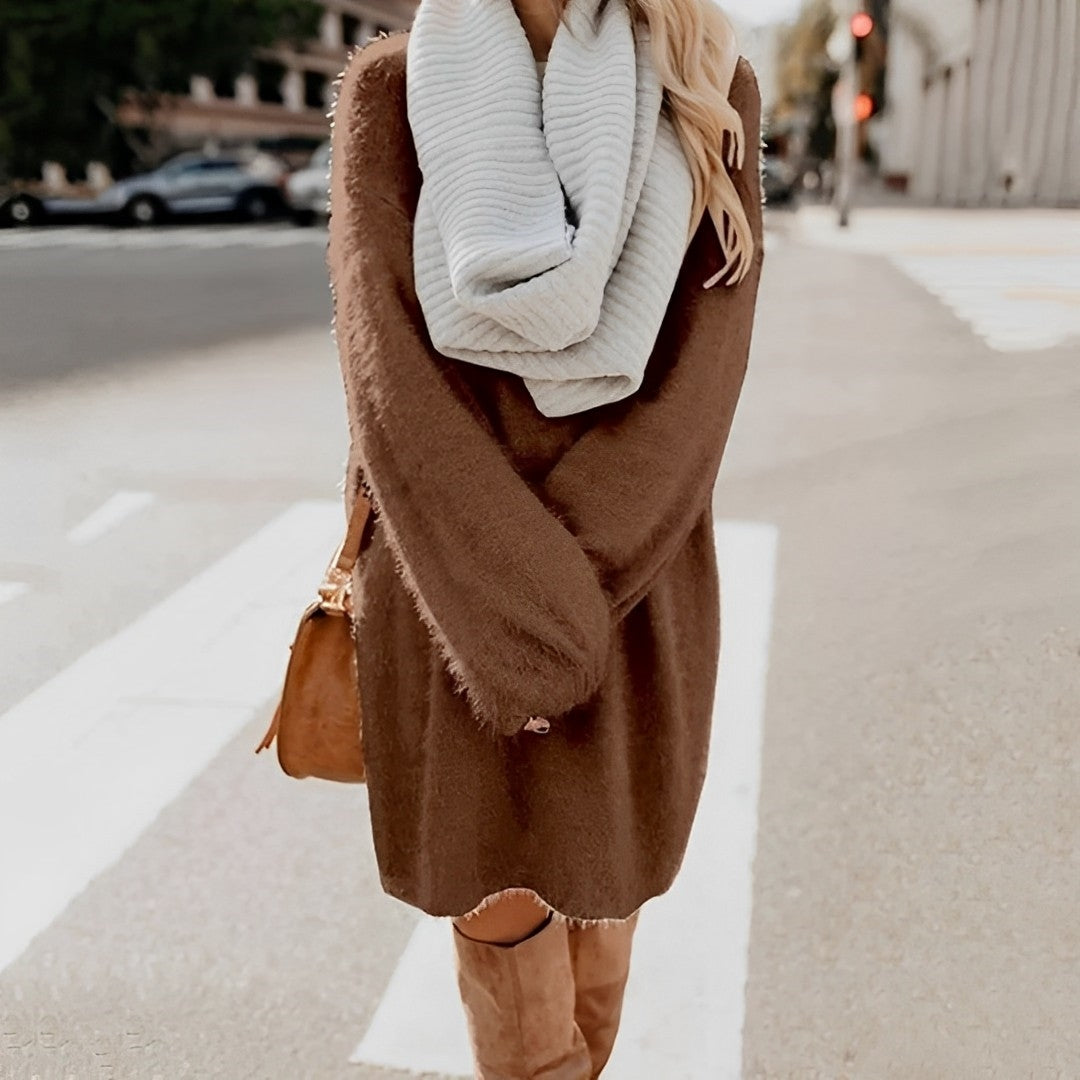 Stilla | Varm lang sweaterkjole Levere